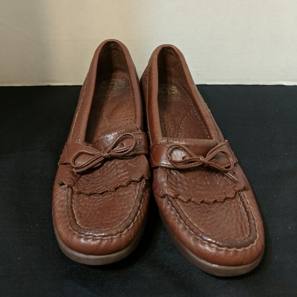 SAS brown leather loafers size 6.5 - Picture 1 of 6